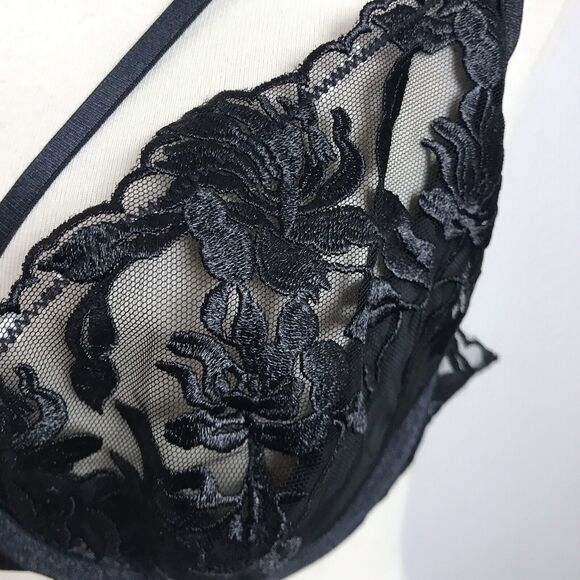 Hustler Lingerie Push Up Bra Floral Embroidered Underwire - Picture 4 of 8